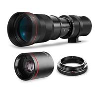 High-Power 420-1600mm Manual Telephoto Micro Four Thirds Mount Lens for Olympus OM-D, E-M1, E-M5, E-M10, Pen-F, E-PL7, E-PL8, E-P5, E-PL5, E-PM1, E-PM2, E-P1, PL1, PL2, PL3, PL6, PL7, PL8 Camera BLACK