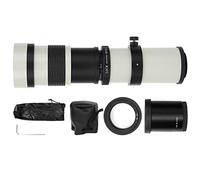 High-Power 420-800mm F8.3-16 Manual Focusing Zoom Lens with 2X Teleconverter for F Mount Camera(White)