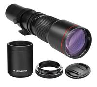 High-Power 500mm/1000mm f/8 Manual Telephoto Lens for Canon EOS 80D, 90D, Rebel T3, T3i, T5, T5i, T6i, T6s, T7, T7I, T8I, SL3, 60D, 70D, 5D, EOS5D IV, 6D II, 7D II SLR Cameras