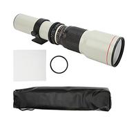 High Power 500mm F8-F32 Manual Telephoto Lens with T2 Mount for Bird Watching Sports Games, Suitable for in Seaside, Mountain, Snow Field, and Open Area (White)