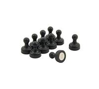 High Power Black Skittle Magnet for Fridge, Office, Whiteboard, Noticeboard, Filing Cabinet - 19mm dia x 25mm tall - Pack of 10