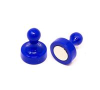High Power Blue Skittle Magnet for Fridge, Office, Whiteboard, Noticeboard, Filing Cabinet - 19mm dia x 25mm tall - Pack of 2