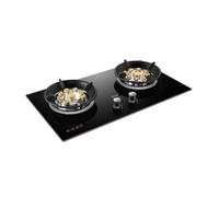 High-Power Dual-Burner Gas Stove with Flameout Protection and Dual-Sided Timer, Countertop or Built-In, Suitable for Home Use