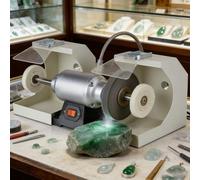 High Power Dual Head Bench Grinder, 550W Polishing Machine Station with 2 Cloth Wheels, 35m/S Linear Speed 3000rpm, for Jewelry Burnishing