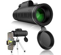 High Power Monocular telescope, Monocular 40x60 Waterproof Low Light, Clear with SmartPhone Phone Holder and Adjustable Tripod for Bird Watching, Camping, Travelling