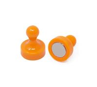 High Power Orange Skittle Magnet For Fridge, Office, Whiteboard, Noticeboard, Filing Cabinet - 19mm Dia X 25mm Tall - Pack Of 2