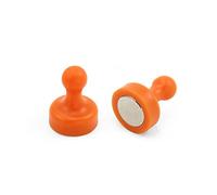 High Power Orange Skittle Magnet for Fridge, Office, Whiteboard, Noticeboard, Filing Cabinet - 19mm dia x 25mm tall - Pack of 2