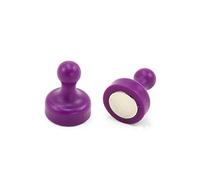 High Power Purple Skittle Magnet for Fridge, Office, Whiteboard, Noticeboard, Filing Cabinet - 19mm dia x 25mm tall - Pack of 2