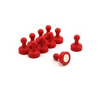 High Power Red Skittle Magnet for Fridge, Office, Whiteboard, Noticeboard, Filing Cabinet - 19mm dia x 25mm tall - Pack of 10