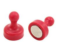 High Power Red Skittle Magnet for Fridge, Office, Whiteboard, Noticeboard, Filing Cabinet - 19mm dia x 25mm tall - Pack of 2
