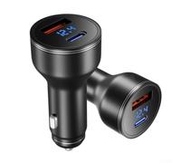 High Power Step Up Car Charger for Starlink for mini - 140W Type-C to DC Adapter Cable with Voltmeter Display 170W Dual Port Fast Charge for Laptop Phone Tablet 12-24V System(Charger)