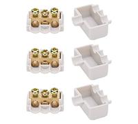 High Power T-Shape Main Splitter Wiring Terminal Block Industrial Connector 1-in 2-out Brass Conductor ABS Flame-Retardant 400V 60A for Dome Light Switch Electric Meter - 4Pcs