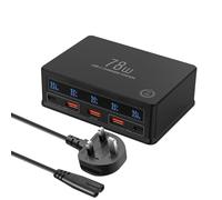 High Power USB C Charger 5-Port Fast Charging Station with Multi 30W PD 3.0 PPS QC4.0 output Type-C Adapter USB Plug Charger for iPhone 16/15/14/13 Pro/12 Pro Max/Samsung Galaxy/iPad Pro etc