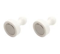 High Power White Skittle Magnet for Fridge, Office, Whiteboard, Noticeboard, Filing Cabinet - 19mm dia x 25mm tall - Pack of 2