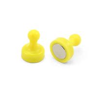 High Power Yellow Skittle Magnet for Fridge, Office, Whiteboard, Noticeboard, Filing Cabinet - 19mm dia x 25mm tall - Pack of 10