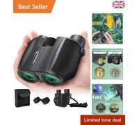 High Powered 10X25 Binoculars for Adults & Kids - Perfect for Hunting & Travel