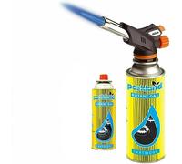High-Powered Butane Blow Torch Flamethrower - Auto Ignition, Ideal for Welding, Soldering, Weed Burning, BBQ, Kitchen, Camping, and Creme Brulee Food Torch (Blow Torch + 1 Canister)
