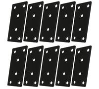 High-PQ 10PCS Flat Mending Plates, 304 Stainless Steel, Black, 80x40x2mm | Metal Straight Brackets for Fastening and Fixing, Reinforced Furniture, Joining Plates for Wood, Shelves, Cabinets and Repair