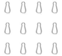 High-PQ 12PCS 4CM Silver Heavy-Duty Spring Snap Hook Carabiner Clips