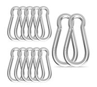 High-PQ 12PCS 8CM Silver Heavy-Duty Spring Snap Hook Carabiner Clips