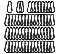 High-PQ 50PCS 5CM Black Heavy-Duty Spring Snap Hook Carabiner Clips