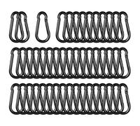 High-PQ 50PCS 6CM Black Heavy-Duty Spring Snap Hook Carabiner Clips