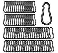 High-PQ 50PCS 8CM Black Heavy-Duty Spring Snap Hook Carabiner Clips