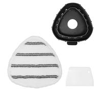 High-PQ Flat Mop Head Replacements, Microfiber Mopping Pads Refills, 1-Pack Spin Mop Pads + 1 Plastic Pad &1 Scrape for Floor, Wall & Ceiling Cleaning - Fits EasyWring & RinseClean Systems