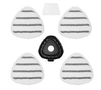 High-PQ Flat Mop Head Replacements, Microfiber Mopping Pads Refills, 4-Pack Spin Mop Pads + 1 Plastic Pad &1 Scrape for Floor, Wall & Ceiling Cleaning - Fits EasyWring & RinseClean Systems