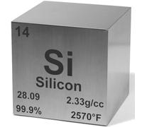 High-Precision 1" Silicon Density Cube - 99.9% Pure Element for Chemistry - Periodic Table Design for Scientific Collection, Education, & Gifting by Heavenly Metals