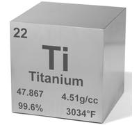 High-Precision 1" Titanium Density Cube - 99.6% Pure Element for Chemistry - Periodic Table Design for Scientific Collection, Education, & Gifting by Heavenly Metals