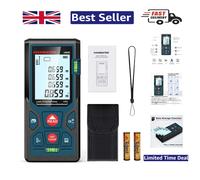 High Precision 50m Laser Measuring Tool - Backlit LCD & Dual Levels Included