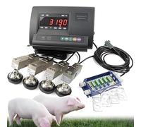 High Precision 5T 11000LBs Livestock Scale Kit,Industrial Floor Load Cell Scale Kit,Animal Scale Kit with LED Screen,4 Load Cells and Waterproof 4-Wire Junction Box for Cattle Pigs Sheep Goats