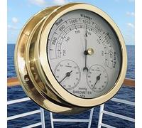 High-Precision Barometer, 5.6 Aneroid Barometer Weather Station - Traditional 3 In 1 Temperature Humidity & Air Pressure Gauge