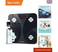 Etekcity Bathroom Scale for Body Weight, BMI, Fat Percentage, Muscle Mass, Smart Digital Weighing Scale with App& Bluetooth, Accurate Body Composition Analyzer, Ash-black