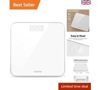 RENPHO Digital Bathroom Scales Weighing Scale with High Precision Sensors Body Weight Scale (Stone/lb/kg) - White, Core 1S