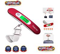 FREETOO Luggage Scale Portable Digital Weight Scale for Travel Suitcase Weigher with Tare Function 110 Lb/ 50Kg Capacity Red