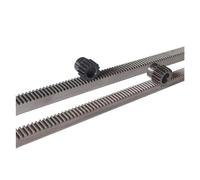 high Precision Gear Rack Steel 2pcs 1Mod 1 Modulus Steel Gear Rack 10 * 10 * 500mm + 15Teeth Pinion Metal(6.35mm)