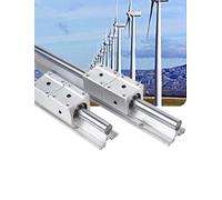 High Precision Linear Guide Rail, Cylindrical Optical Axis with Aluminum Support for Woodworking Saw Table, CNC Router, 3D Printer