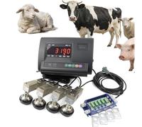 High Precision Livestock Scale Kit, Animal Floor Scales with LCD Display, Load Weighing Indicator, Steel Beam Compression Load Cell, 4-Wire Junction Box