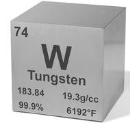 High-Precision Metal Density Cube - 99.9% Pure Element for Chemistry - Periodic Table Design for Scientific Collection, Education, & Gifting by Heavenly Metals (1", Tungsten)