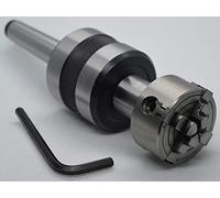 High Precision MT1 Shank Revolving Live Center M12 x 1 with 50 mm 4 Jaws Independent Chuck - Lathe's Tailstock 1MT