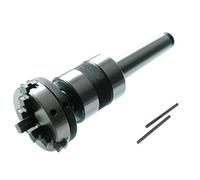 High Precision MT2 Shank Revolving Live Center M14x 1 with 65 mm 3 Jaws Self Centering Chuck - Lathe's Tailstock 2MT