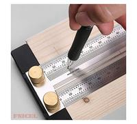 High-Precision Scale Ruler T-Type Hole Ruler Stainless Woodworking Scribing Mark Line Gauge Carpenter Measuring Tool Woodworking Tools(400mm no pen)