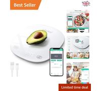 High Precision Smart Kitchen Scales with Tare Function, USB Rechargeable, White