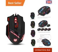zelotes T90 Gaming Mouse 9200 DPI, 8 Programmable Buttons Multi-Modes LED lights USB Gaming Mice, Weight Tuning for Laptop, Desktop, PC, Macbook - Black