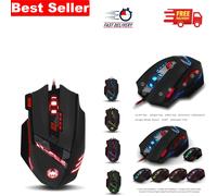 zelotes T90 Gaming Mouse 9200 DPI, 8 Programmable Buttons Multi-Modes LED lights USB Gaming Mice, Weight Tuning for Laptop, Desktop, PC, Macbook - Black