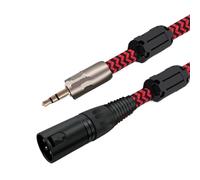 High Premium Stereo Mini Jack 3.5mm to male 3pin Audio Cable For Mixer Mixing Console Microphone Amplifier 1m 2m(Red Straight,1m)