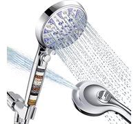 High Pressure 10-mode Detachable Shower Head with Handheld, Showerhead with ON/OFF Pause Switch, 15 Stage Water Softener Filters for Hard Water Remove Chlorine, Meet cUPC and CEC Certification