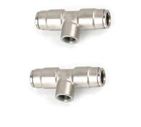 High Pressure 3/8" 9.52mm Interface Slip Lock Quick Connector Tee Elbow Straight Joint Nozzles Seat Misting System Fittings (3-Way Connector) 1/8 Inner Wire + 2 interfaces 5pcs